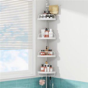 Corner Shower Caddy Tension Pole: Rustproof Shower Organizer